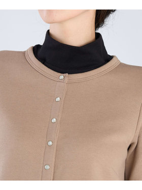 FEMME ウィメンズ オーガニックコットン メルトン 七分袖 カーディガンプレッション ”Robe” ベージュ