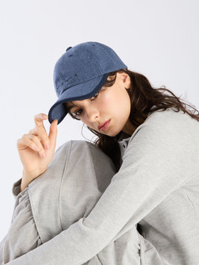 To b. by agnès b. 【Outlet】ロゴ刺繍 バイカラー パイピング キャップ ネイビー