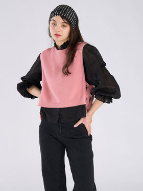 To b. by agnès b. コットン サイドリボン ベスト ピンク