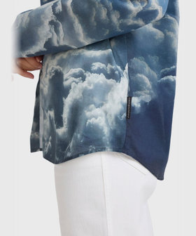 FEMME ウィメンズ フォトプリント コットン 長袖 ブラウス "Nuages" マルチ