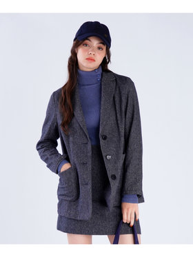 To b. by agnès b. 【Outlet】コットン ツイード テーラードジャケット ブラック