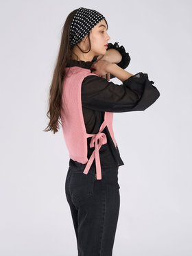 To b. by agnès b. コットン サイドリボン ベスト ピンク