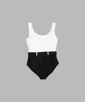 FEMME ウィメンズ ベルト付き ビスチェ ワンピース 水着 ブラック