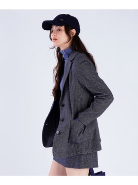 To b. by agnès b. 【Outlet】コットン ツイード テーラードジャケット ブラック