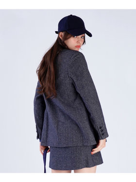 To b. by agnès b. 【Outlet】コットン ツイード テーラードジャケット ブラック