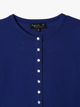 ENFANT ユニセックス キッズ コットン 長袖 カーディガンプレッション ネイビー