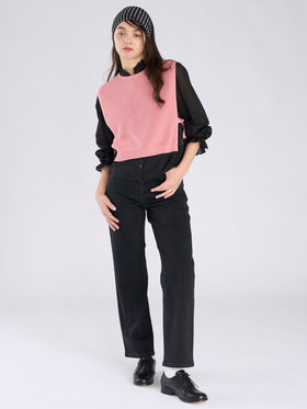 To b. by agnès b. コットン サイドリボン ベスト ピンク