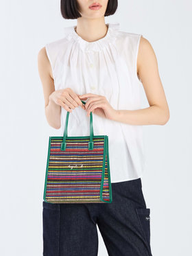 VOYAGE ウィメンズ バッグ＆ウォレット ラフィア スモール トートバッグ (WAX35-01) グリーン