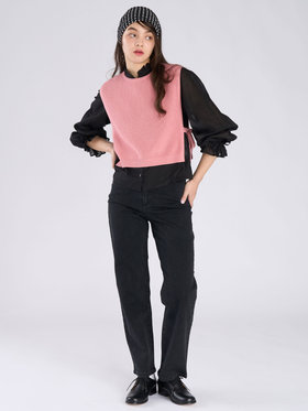 To b. by agnès b. コットン サイドリボン ベスト ピンク