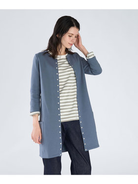 FEMME ウィメンズ オーガニックコットン メルトン 七分袖 カーディガンプレッション ”Robe” グレー