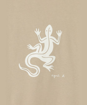 HOMME メンズ メンズ アイコニック コットン 半袖 Tシャツ "Lezard" ブラウン
