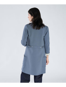 FEMME ウィメンズ オーガニックコットン メルトン 七分袖 カーディガンプレッション ”Robe” グレー