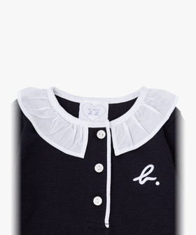 ENFANT ベビー ベビー "b." ロゴ コットン 長袖 コンビネゾン ブラック