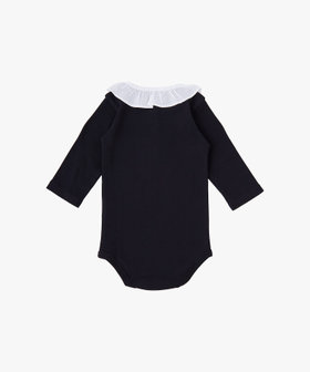 ENFANT ベビー ベビー "b." ロゴ コットン 長袖 コンビネゾン ブラック