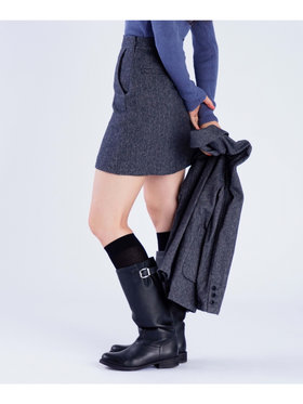 To b. by agnès b. 【Outlet】コットン ツイード ミニスカート ブラック