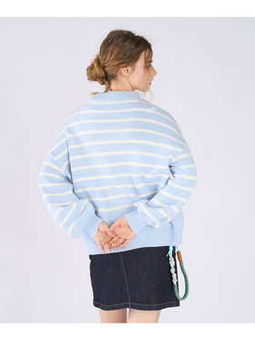 To b. by agnès b. ソフトニット プルオーバー ブルー