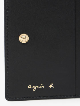 VOYAGE ウィメンズ バッグ＆ウォレット ガラスレザー 二つ折り ウォレット ”Gloria” XAW05-01 ブラック