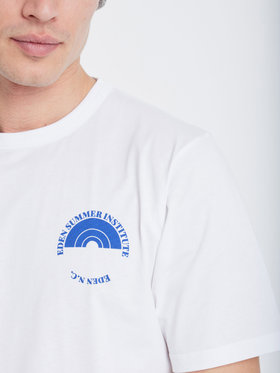 FEMME ウィメンズ オーガニックコットン プリント 半袖 アーティスト Tシャツ ”Sylvain Couzinet-Jacques” ホワイト