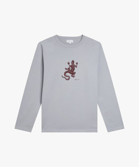 HOMME メンズ メンズ アイコニック プリント 長袖 Tシャツ "Lezard" グレー系その他
