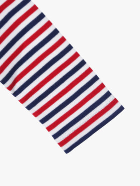 ENFANT ベビー ベビー "b."ロゴ 刺繍 トリコロールボーダー コットン 長袖 Tシャツ ネイビー