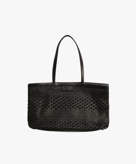 FEMME ウィメンズ ラムレザー 編み込み バッグ "Laurence" ブラック