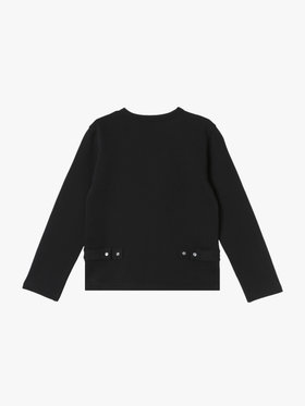 ENFANT ユニセックス キッズ コットン メルトン 長袖 カーディガンプレッション ブラック