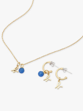 FEMME ウィメンズ ストーンネックレス ”Dark Blue Chalcedony” ライトブルー