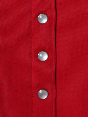 ENFANT ユニセックス キッズ コットン メルトン 長袖 カーディガンプレッション レッド