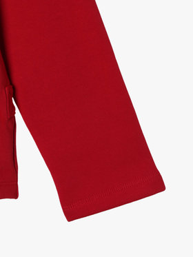 ENFANT ユニセックス キッズ コットン メルトン 長袖 カーディガンプレッション レッド