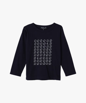 ENFANT ユニセックス キッズ "b." ロゴ コットン 長袖 Tシャツ "Etoile" ブラック