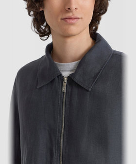 HOMME メンズ メンズ リネン ジップアップ ジャケット "Chet" グレー