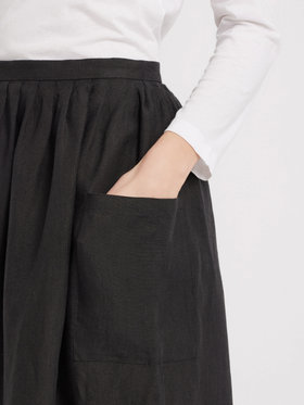 FEMME ウィメンズ リネン ロングスカート ”Telma” ブラック