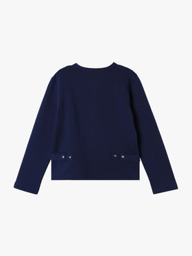 ENFANT ユニセックス キッズ コットン メルトン 長袖 カーディガンプレッション ネイビー