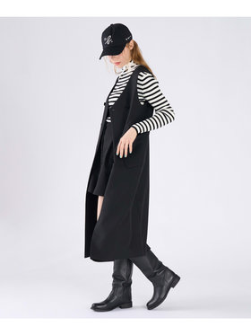 To b. by agnès b. ダブルブレスト ジレ ワンピース ブラック