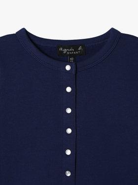 ENFANT ユニセックス キッズ コットン メルトン 長袖 カーディガンプレッション ネイビー