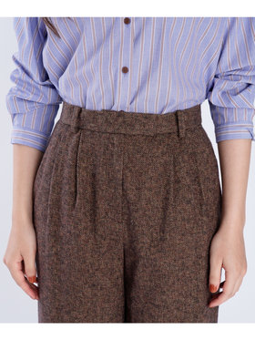 To b. by agnès b. 【Outlet】コットン ツイード パンツ ブラウン