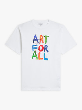 FEMME ウィメンズ コットン プリント 半袖 アーティスト Tシャツ ”Gilbert & George” ホワイト