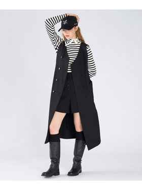 To b. by agnès b. ダブルブレスト ジレ ワンピース ブラック