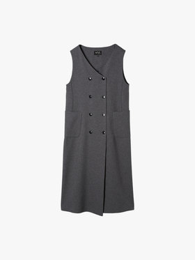 To b. by agnès b. ダブルブレスト ジレ ワンピース グレー