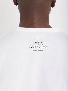FEMME ウィメンズ コットン プリント 半袖 アーティスト Tシャツ ”Gilbert & George” ホワイト