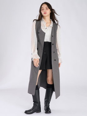 To b. by agnès b. ダブルブレスト ジレ ワンピース グレー