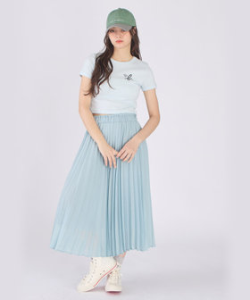 To b. by agnès b. "To b."ロゴ コットン 半袖 クロップド Tシャツ ブルー系その他