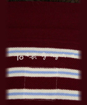To b. by agnès b. To b. by agnes b.× green label relaxing ロゴ刺繍 コットン ニットポロ ボルドー