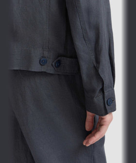 HOMME メンズ メンズ リネン ジップアップ ジャケット "Chet" グレー