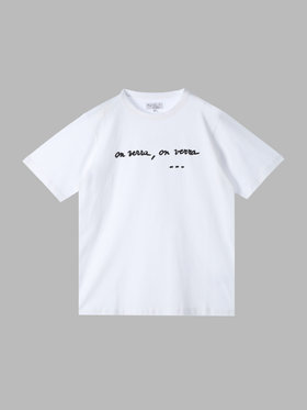 FEMME ウィメンズ コットン メッセージ 半袖 Tシャツ ホワイト
