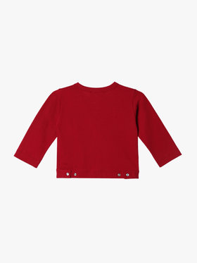 ENFANT ベビー ベビー コットン 長袖 カーディガンプレッション レッド