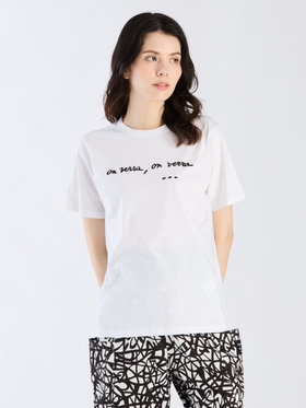 FEMME ウィメンズ コットン メッセージ 半袖 Tシャツ ホワイト