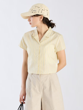 To b. by agnès b. 【Outlet】ドビーストライプシャツ イエロー
