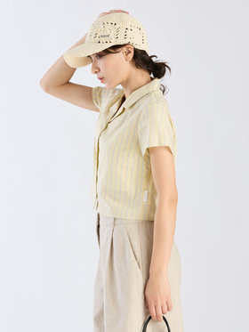 To b. by agnès b. 【Outlet】ドビーストライプシャツ イエロー