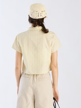To b. by agnès b. 【Outlet】ドビーストライプシャツ イエロー